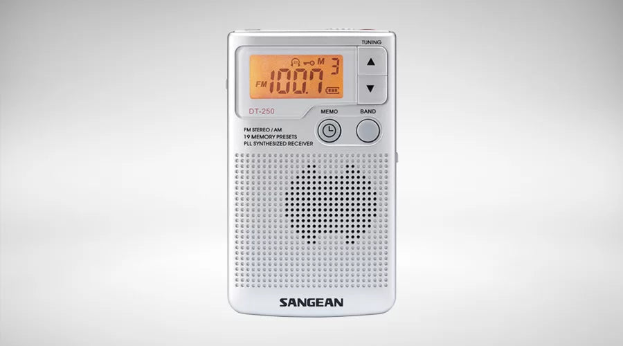 Radio Sangean DT-250 Con Reloj Digital Y Luz De Fondo – Portátil Y Con Auriculares