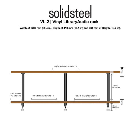 Solidsteel VL-2  Vinyl Library 2 Shelf