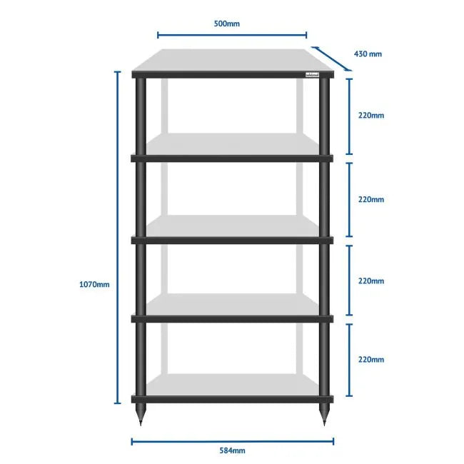 SolidSteel - S2-5 - 5 Shelf Audio Rack