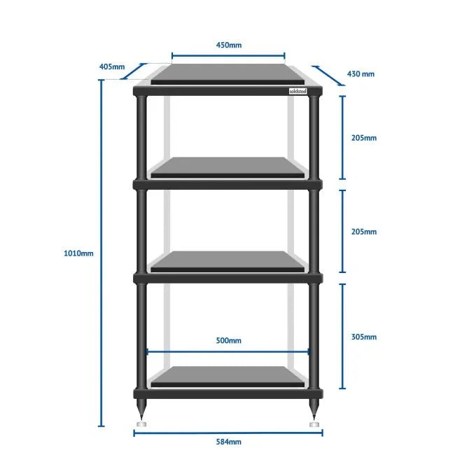 SolidSteel - S5-4 - 4 Shelf AV Rack