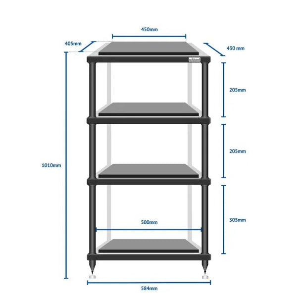 SolidSteel - S5-4 - 4 Shelf AV Rack – Living Sound + Vision Australia