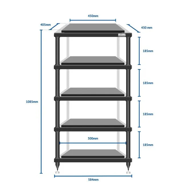 SolidSteel - S5-5 - 5 Shelf AV Rack